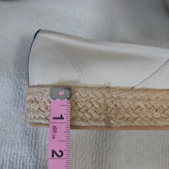 Y2K Keds beige canvas platform espadrilles loafers slip on shoes - Picture 14 of 15